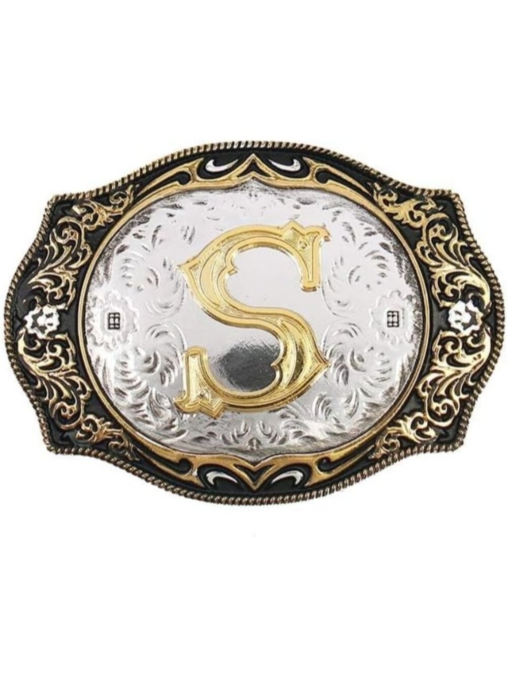 unisex S Imported Cowboy Rodeo Gold Initial Letter Belt Buckle